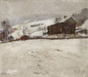 Gard I Vinterlandskap 1896 by Fredrik Borgen