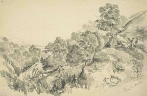Chile - Two Sketches: 'ravin De Huechun'; And Landscape Chile - Two Sketches: 'ravin De Huechun'; And Landscape