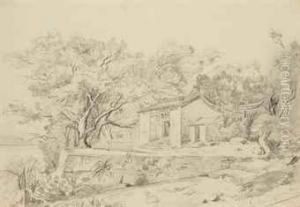 Pagode Entre Les Arbres Dans La Baie De Joss House Pres De Hongkong by Auguste Borget