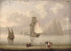 A Royal Naval cutter heading into Gibraltar by Thomas Buttersworth