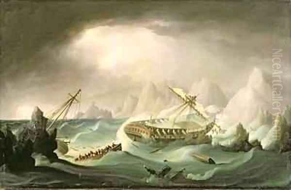 Shipwreck off a Rocky Coast - view 1