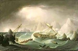 Shipwreck off a Rocky Coast by Thomas Buttersworth