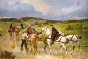 Changing Horses by Pierre Auguste Brunet-Houard
