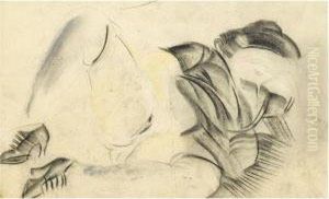 A Group Of 3 Erotic Drawings , One Double-sided by Dmitrievich Grigor'Ev Boris