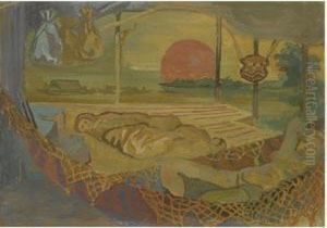 Nudes In Hammocks by Dmitrievich Grigor'Ev Boris