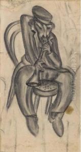 A Jewish Clarinet Player by Dmitrievich Grigor'Ev Boris
