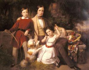 Group Portrait With The Prince Valmontone, Gwendalina Doria-Pamphili And Bertram Talbot, In A Villa Garden