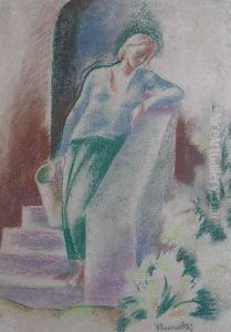Dziewczyna Z Dzbanem by Waclaw Borowski