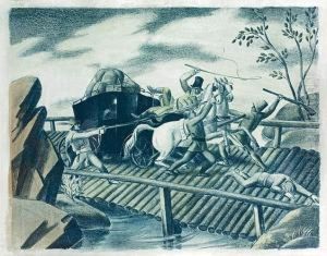 Napad Zbojnikow Na Dylizans by Waclaw Borowski