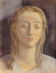 Portret Dlugowlosej Dziewczyny by Waclaw Borowski