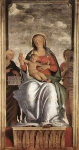Madonna and Child with Two Angels by (Bartolomeo Suardi) Bramantino