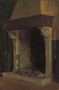Antico Camino Di Palazzo Toscano by Odoardo Borrani
