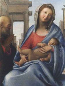 Sacra Famiglia by (Bartolomeo Suardi) Bramantino