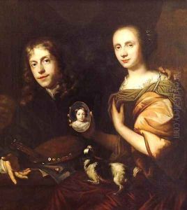 Self-Portrait with His Wife, Maria de Kinderen 1674 by Jan de Baen