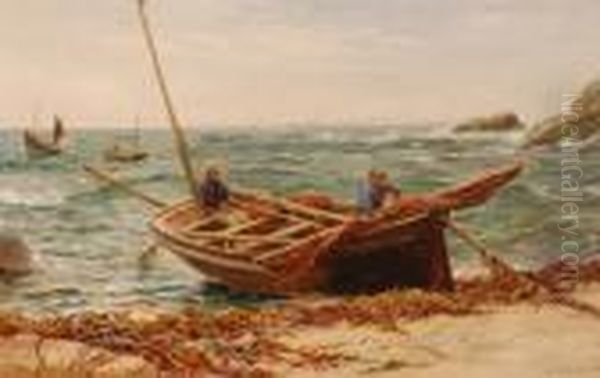 Fishermen In A Beached Fishing Boat - view 1
