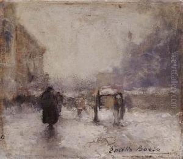 Milano, Sera Invernale by Emilio Borsa