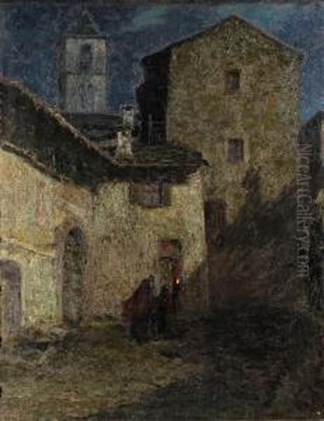 Scorcio Di Paese Con Figure - view 1