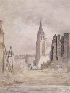 Demolition of Saint-Germain-des-Pres, c. 1867-68 by Prudent Leon Bouchaud
