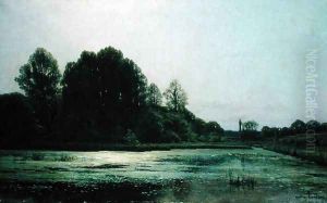 Landscape at Cernay 1866 by Emile Adelard Breton