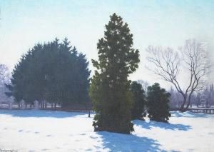 A Winter Landscape In A Park