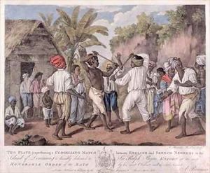 A Cudgelling Match between English and French Negroes on the Island of Dominica by Agostino Brunias