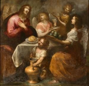 Gesu Confortato Dagli Angeli by Luciano Borzone