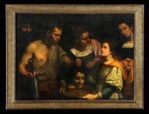 Solomon Presenting The Head Of St. John To Herod by Luciano Borzone