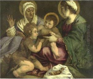 The Holy Family With St. John The Baptist And St. Anne by Andrea Boscoli