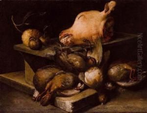 Natura Morta Di Selvaggina In Uninterno Di Cucina by Felice Boselli