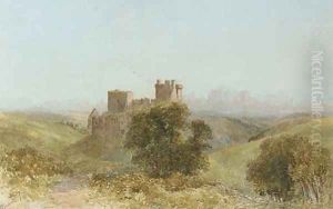 A ruined castle in a landscape by William James Bennett