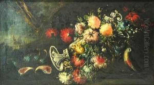 A Still Life With Flowers And A Bird - view 1