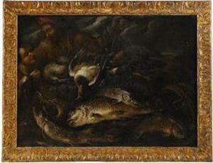 Stilleben Med Fiskar by Felice Boselli