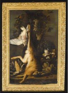 Still Life With A Hare, A Pigeon, Mushrooms And Corn by Felice Boselli