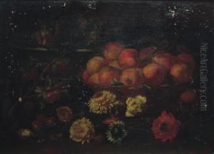 Nature Morte Aux Peches Et Fleurs