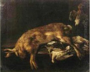Nature Morte Au Lievre Et Aux Oiseaux. by Felice Boselli