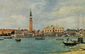 Venice, the Campanile, the Ducal Palace and the Piazetta, View from San Giorgio by Harrison Bird Brown