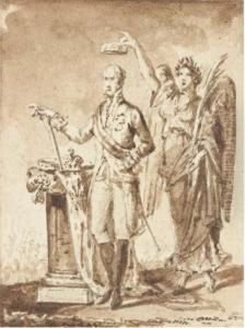 Un Empereur Debout Pres D'une Colonne Avec Les Emblemes Du Pouvoir by Francois-Joseph Bosio