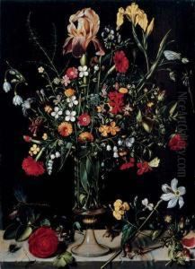 A Still Life Of Flowers In A Vase