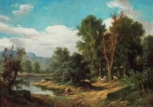 Paesaggio Con Pastore E Armenti
