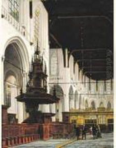 Interieur Nieuwe Kerk Te Amsterdam (1833) by Francois Antoine Bossuet