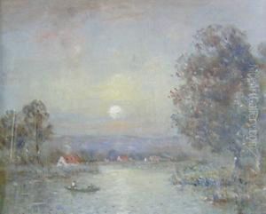 Sunset On The River by Joseph Henry Boston
