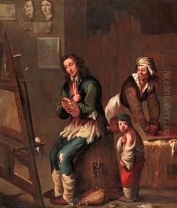 El Estudio De Un Pintor by Andries Dirksz. Both