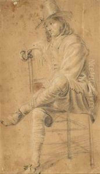 Study Of A Seated Gentleman With A Hat - view 1