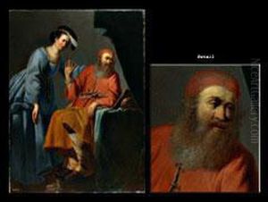 Phryne Und Xenokrates by Andries Dirksz. Both