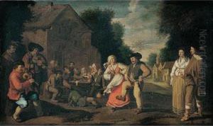 A Village Kermesse by Andries Dirksz. Both