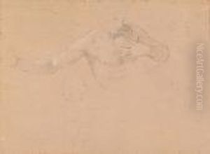 Study Of A Waist-length Male Nude, Two Sketches Of Putti Heads And Two Of Putti Busts by Giuseppe Bottani