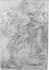Saint Francis With The Infant Christ And The Madonna