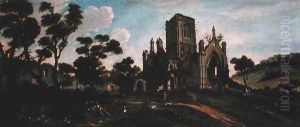 South View of Kirkstall Abbey c.1738 by Johann Baptiste Bouttats