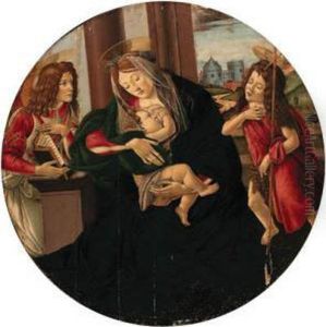 The Madonna And Child Enthroned With An Angel And The Infant Saintjohn The Baptist