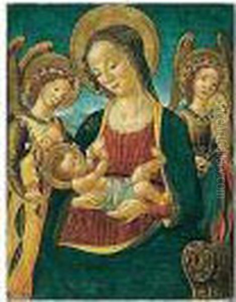 The Madonna And Child Enthroned, Flanked By Two Angels - view 1